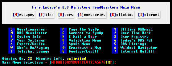 BBS Menu Image